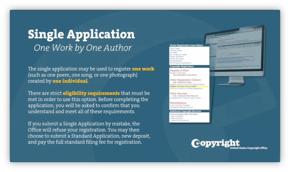 Single Application One Work of One Author
